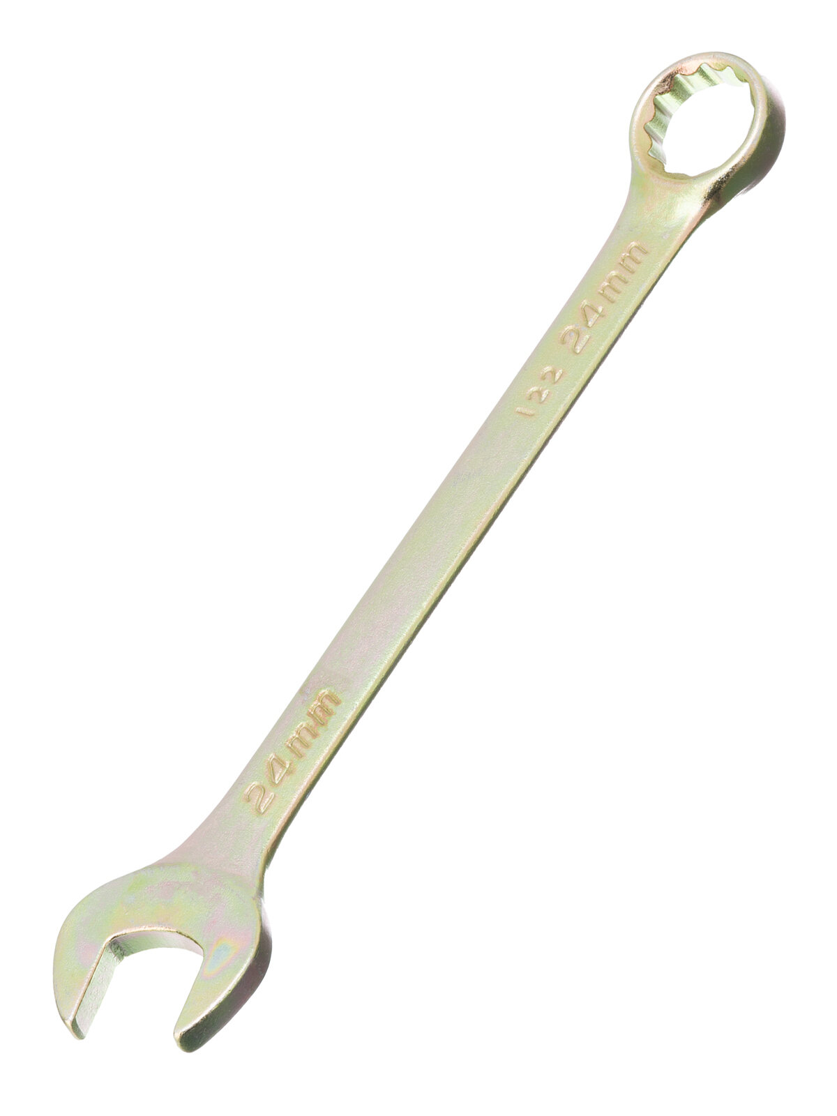 Ключ комбинированный Сибртех 24 мм 12 граней сталь 45 с желтым цинковым покрытием гаечный ключ 14986