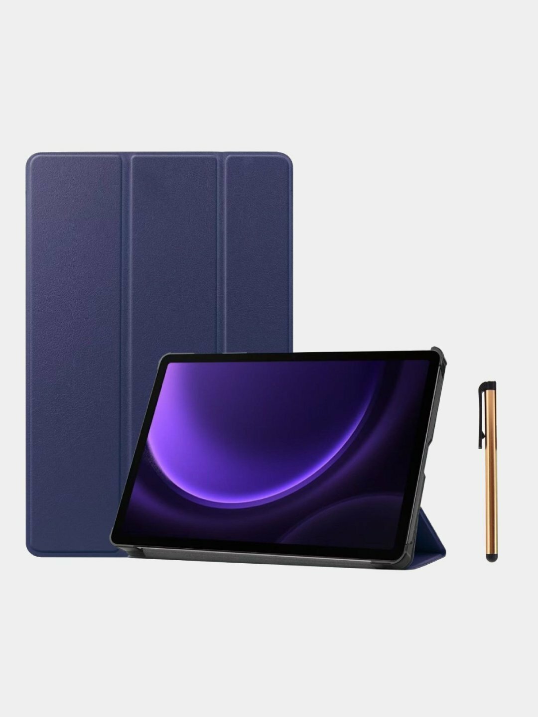 Защитный чехол для планшета Samsung Galaxy Tab S9+/S9 FE+/S10+ 12.4" (трехсекционный складной дизайн), синий