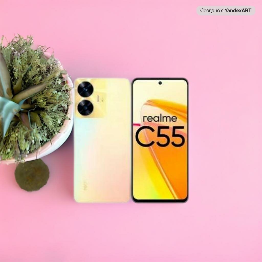 Смартфон Realme C55 NFC 90 Гц камера 64 МП быстрая зарядка 33 Вт - Sunshower 6/128