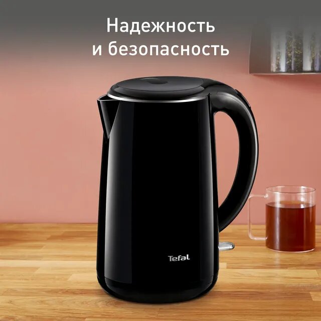 Электрочайник Tefal Safe to Touch KO260830 — 1.7 л, 2150 Вт, двойные стенки корпуса — фото 1