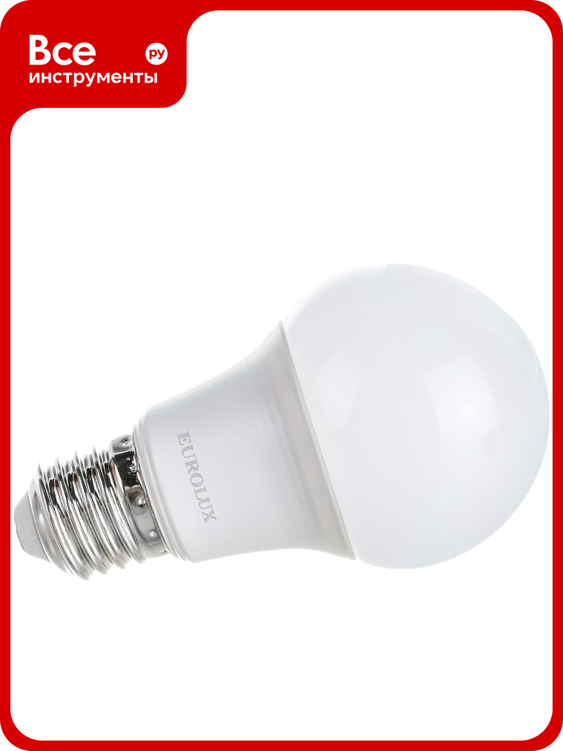 Светодиодная лампа Eurolux LL-E-A60-13W-230-4K-E27/груша 13Вт нейтральный Е27 76/2/18