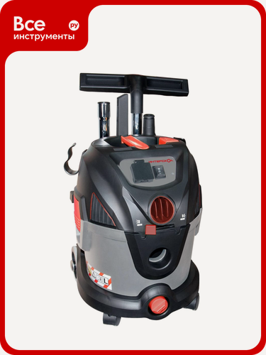 Изображение товара Строительный пылесос ИНТЕРСКОЛ ПУ-20/1400Р сух./влаж. уборка, розетка с синхр.