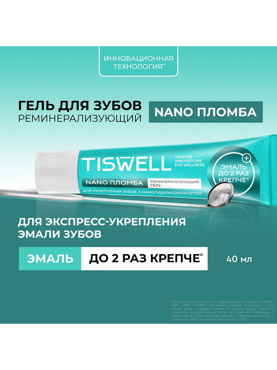 TISWELL Гель для зубов PERIO профилактика реминерализующий для экспрессукрепления эмали зубов 40мл