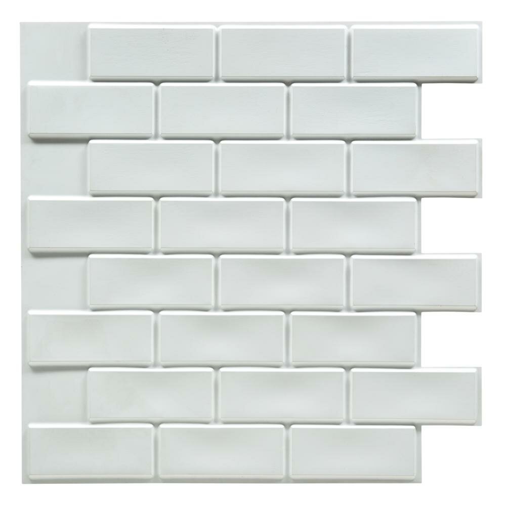 Панель ПВХ 600х600х6 мм eclectica офсет Grace белый кирпич 036 кв. м