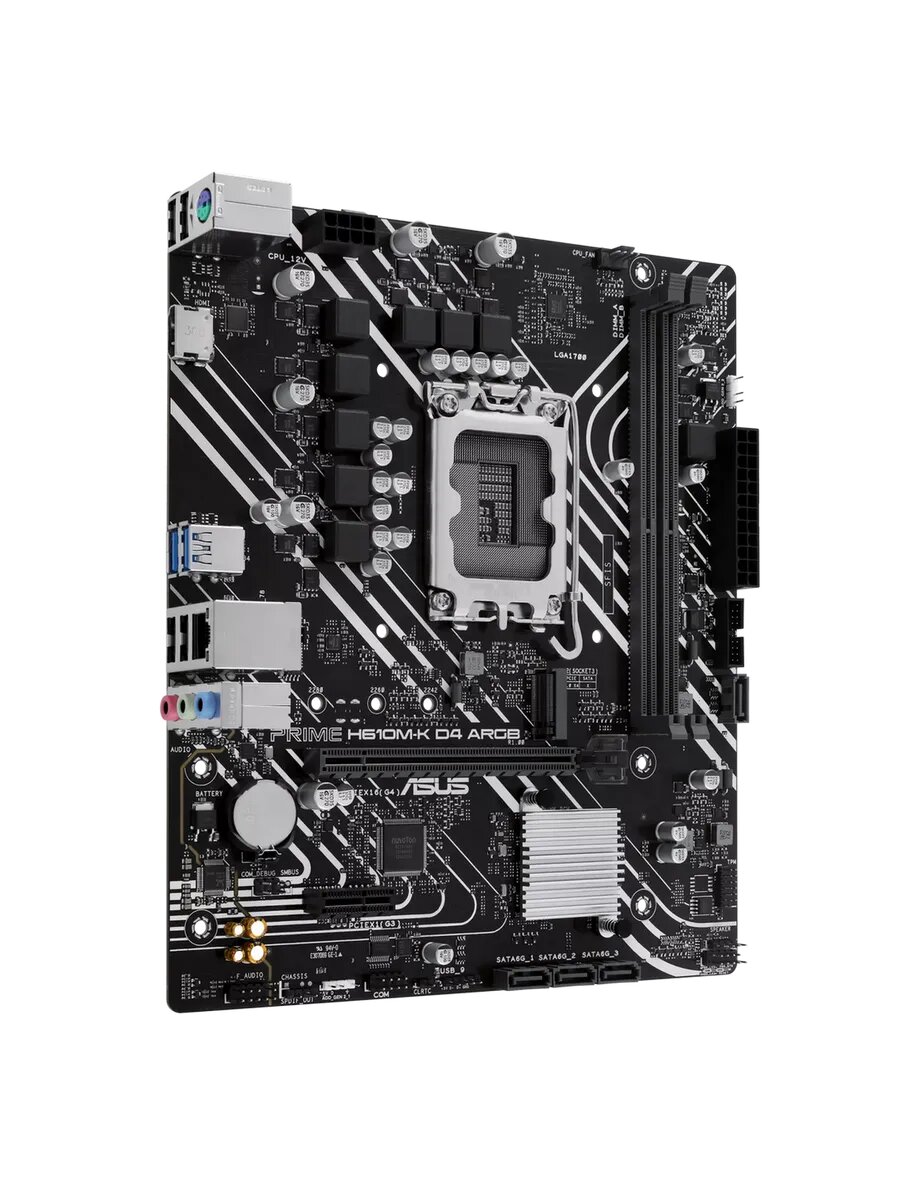 Материнская плата Asus PRIME H610M-K D4, microATX, 1 слот M.2, 2 слота DDR4 DIMM, 64ГБ