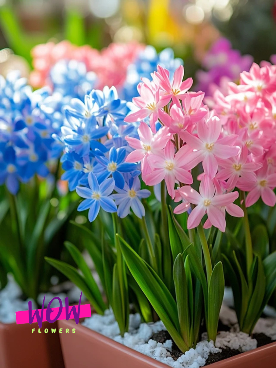 Луковицы цветов  WOW FLOWERS  TWIN Хионодокса Форбса Пинк 10 шт \ Хионодокса Люции 10 шт ( 20 шт )