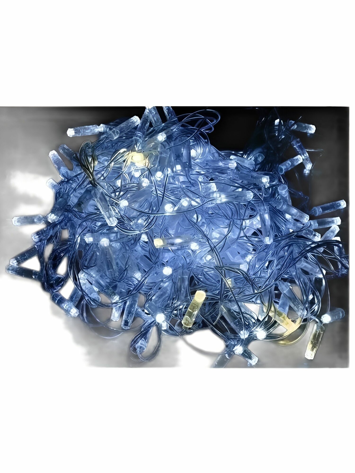 Гирлянда "Нить" IEK 10м, 100LED, бел. IP44 провод прозр. 230В, мерцание транзит, Арт: LGDU121-2-100-10-T-S-44.