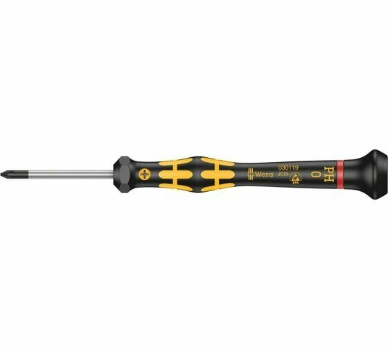 Отвёртка WERA 1550 PH ESD Kraftform Micro крестовая антистатическая прецизионная PH 0 x 40 мм 030119