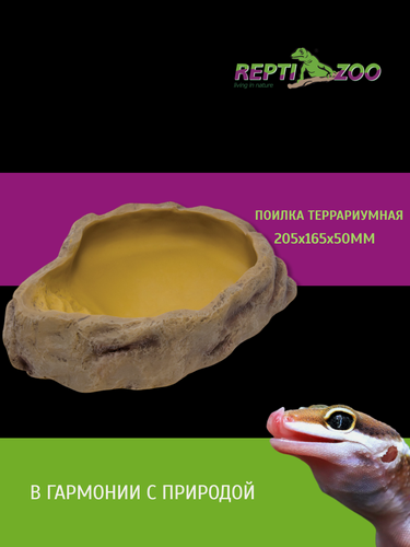 Изображение товара Поилка для рептилий Repti-Zoo из полиэфирной смолы, 20х16х5 см