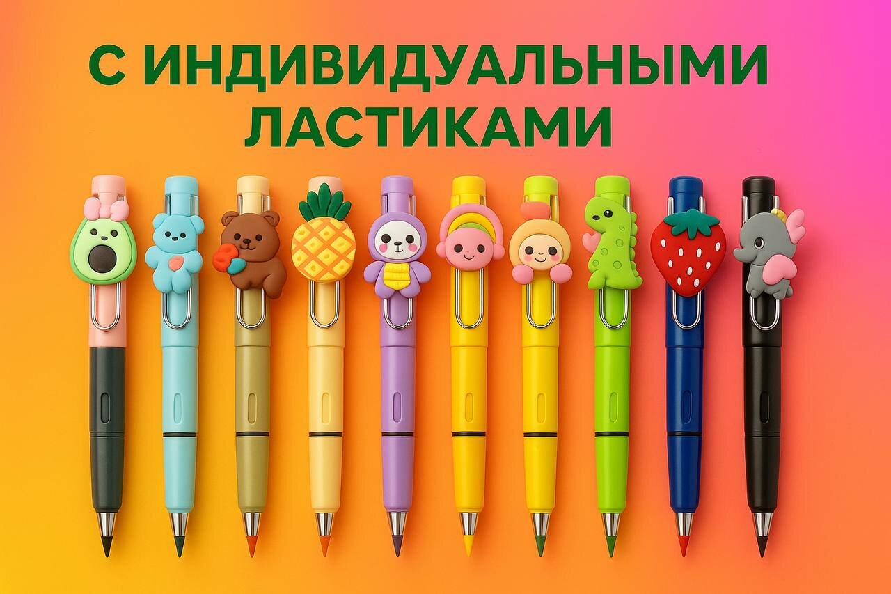 Набор цветных карандашей "Вечные", 12 цветов, с ластиком, бренд — фото 1