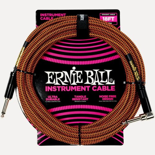Изображение товара Инструментальный кабель Ernie Ball 6471 Orange Black 5.49 м