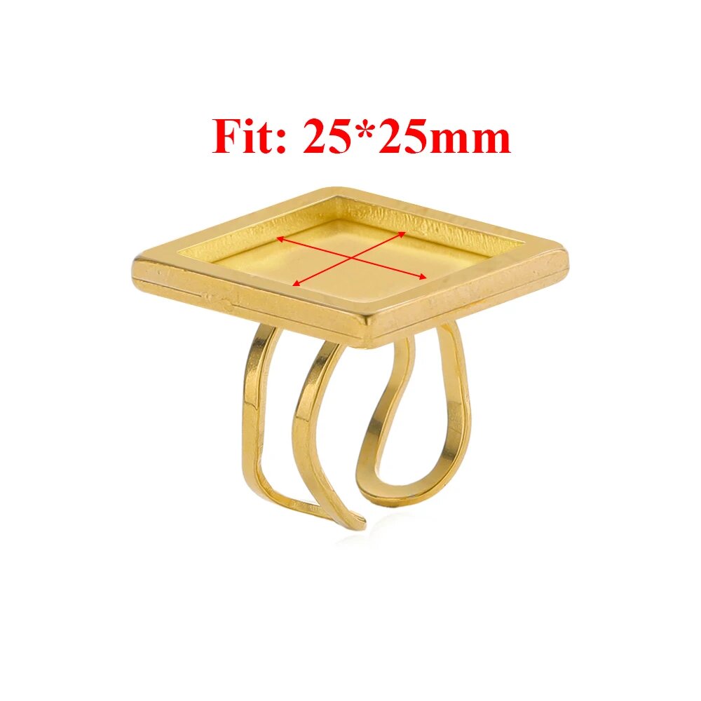 4 шт. Открытые кольца из нержавеющей стали Semitree 25 мм