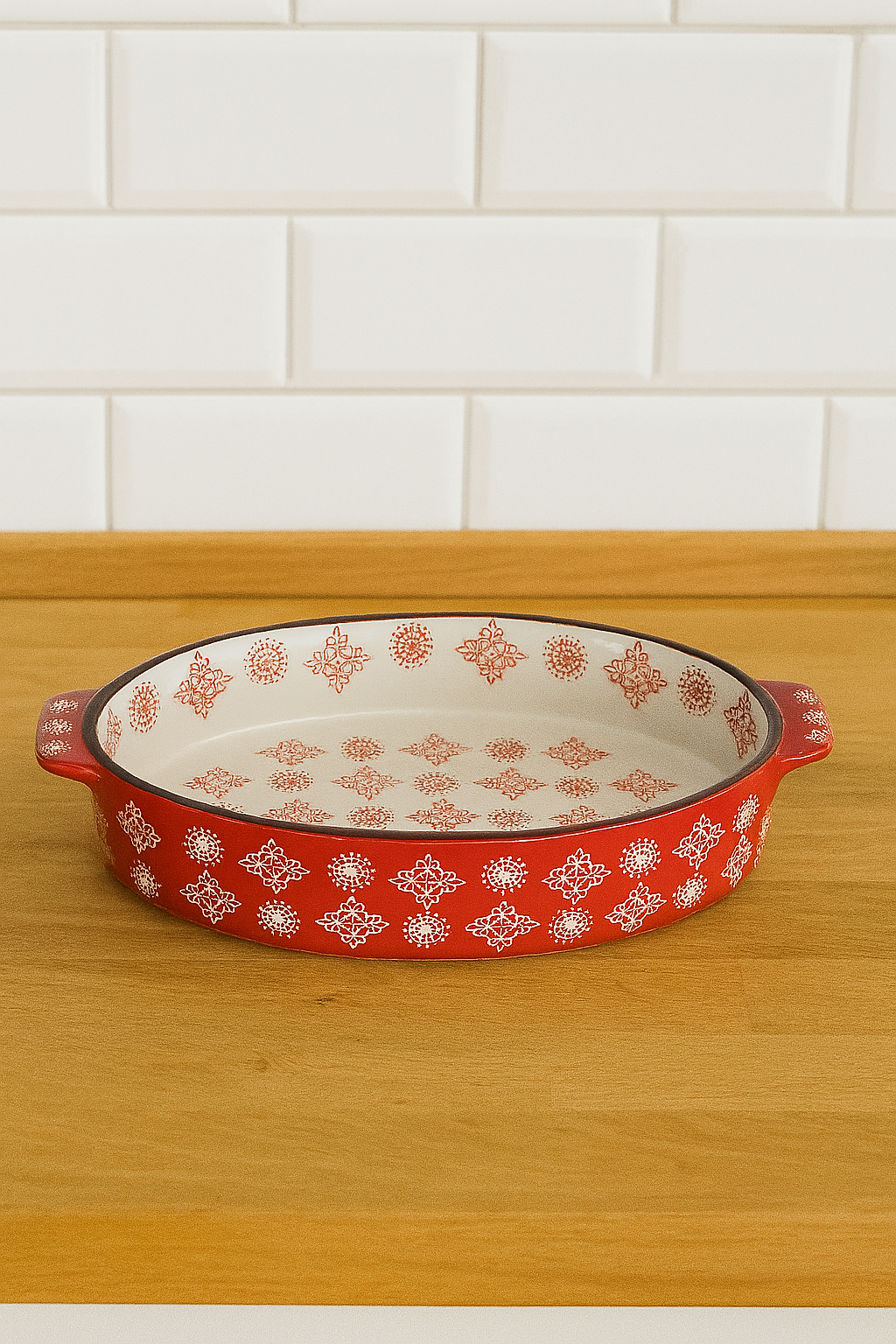 Форма для запекания, овальная с крупными цветами 33,5×20,5 см