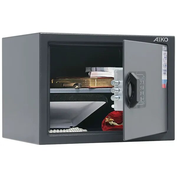 Мебельный сейф AIKO T-250 EL (250х350х250) Цвет: графит с эффектом молотковой эмали.