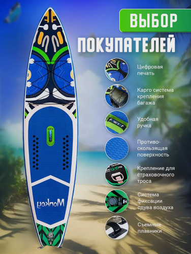 Изображение товара Надувная SUP-доска сапборд Funwater Monkey 350x84x15 см, полный комплект sup board