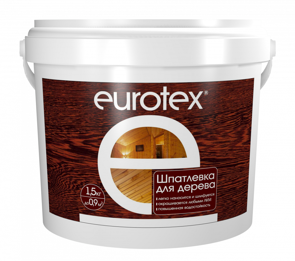 Шпатлевка для Дерева Eurotex 1.5кг Бук Акриловая / Евротекс.