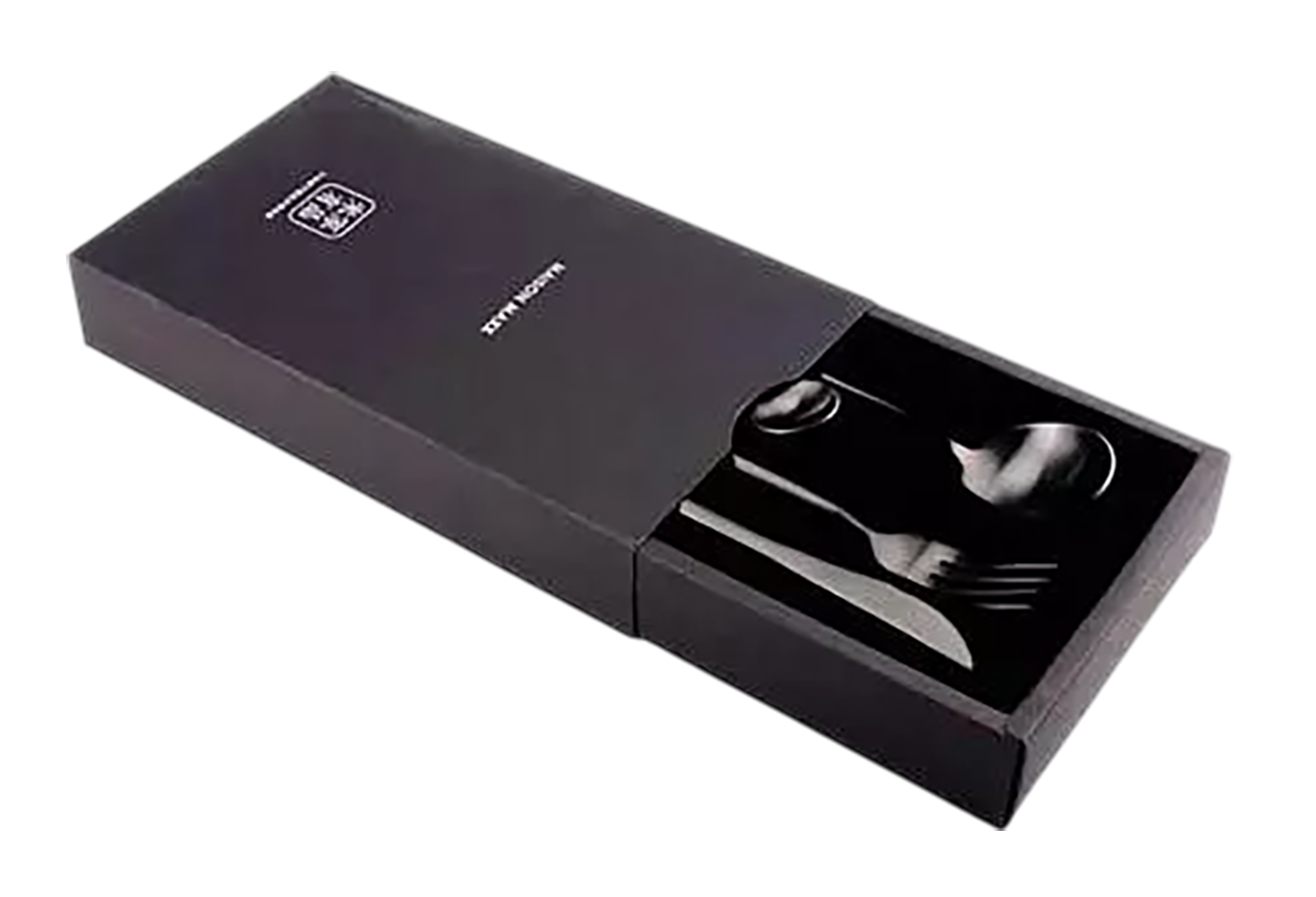 Изображение Набор столовых приборов Maison Maxx Stainless Steel Modern Flatware Set (4 предмета) черный