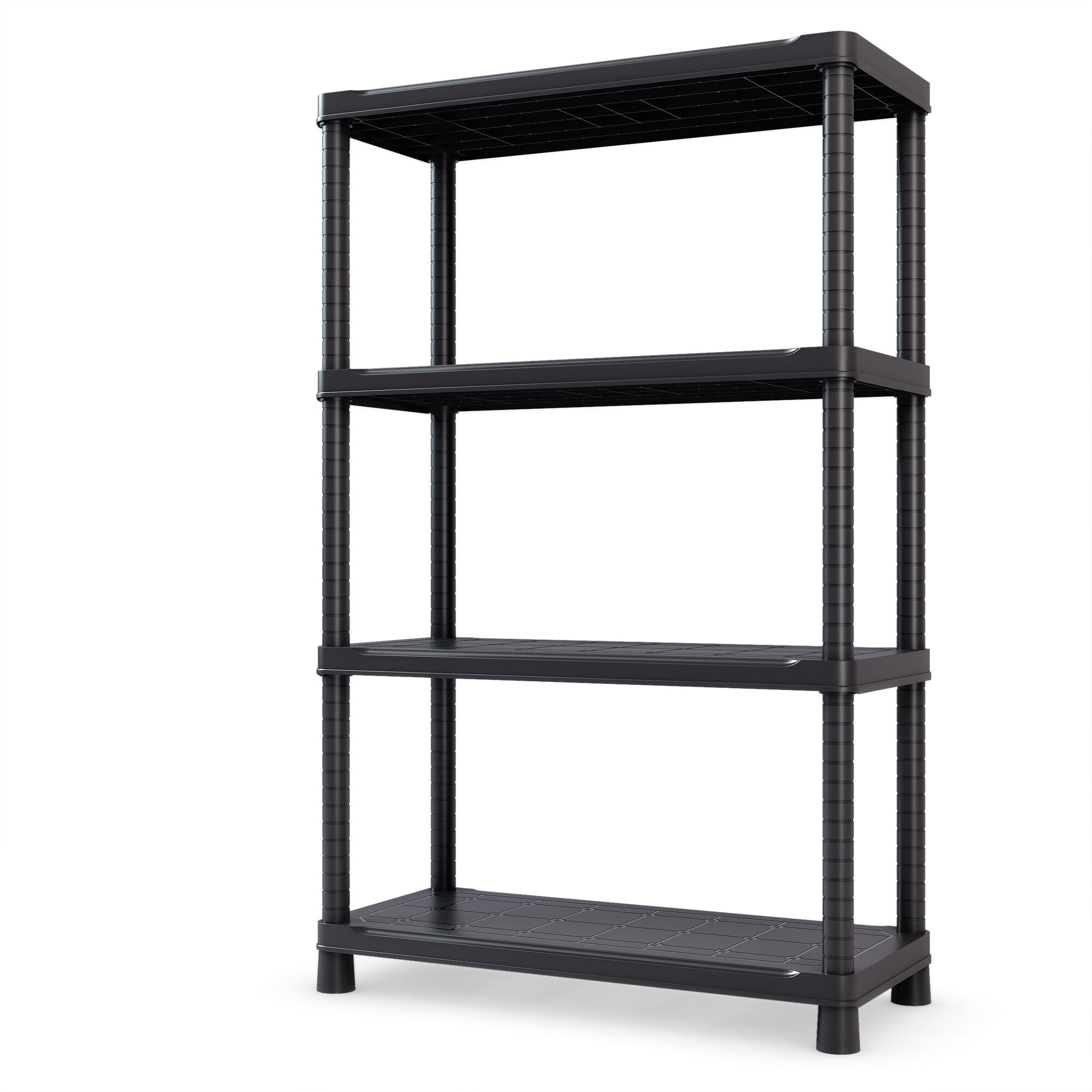 Стеллаж СБ 900.4 черный пластиковый Туба-Дуба «OPTIMUS» 90*40*143 см