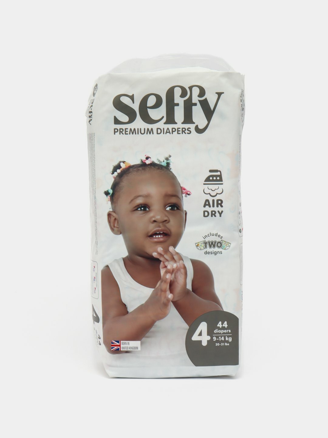 Подгузники Seffy для детей с липучками, 4 размер, 44 штук, 9-14 кг.