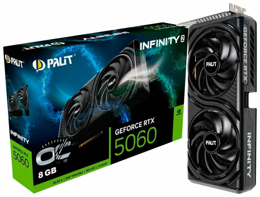 Видеокарта Palit GeForce RTX 5060 INFINITY 2 OC 8GB (NE75060V19P1-GB2063L)