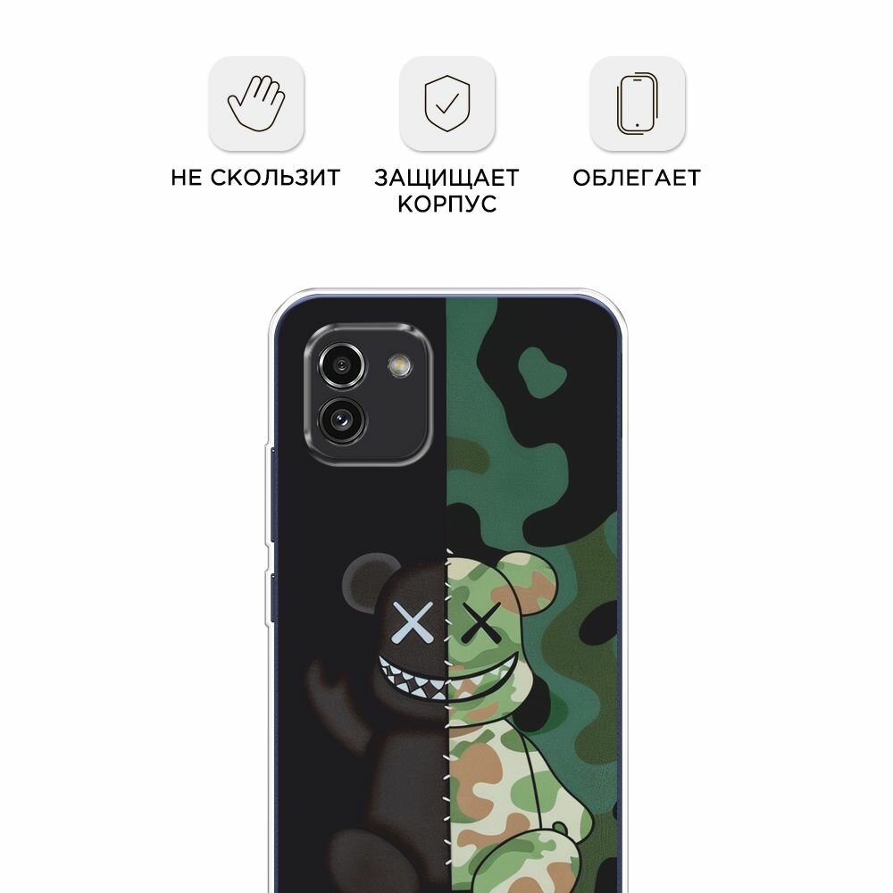 Чехол на Samsung Galaxy A03 / Самсунг Галакси А03 с принтом "KAWS 23 февраля 1" — фото 1