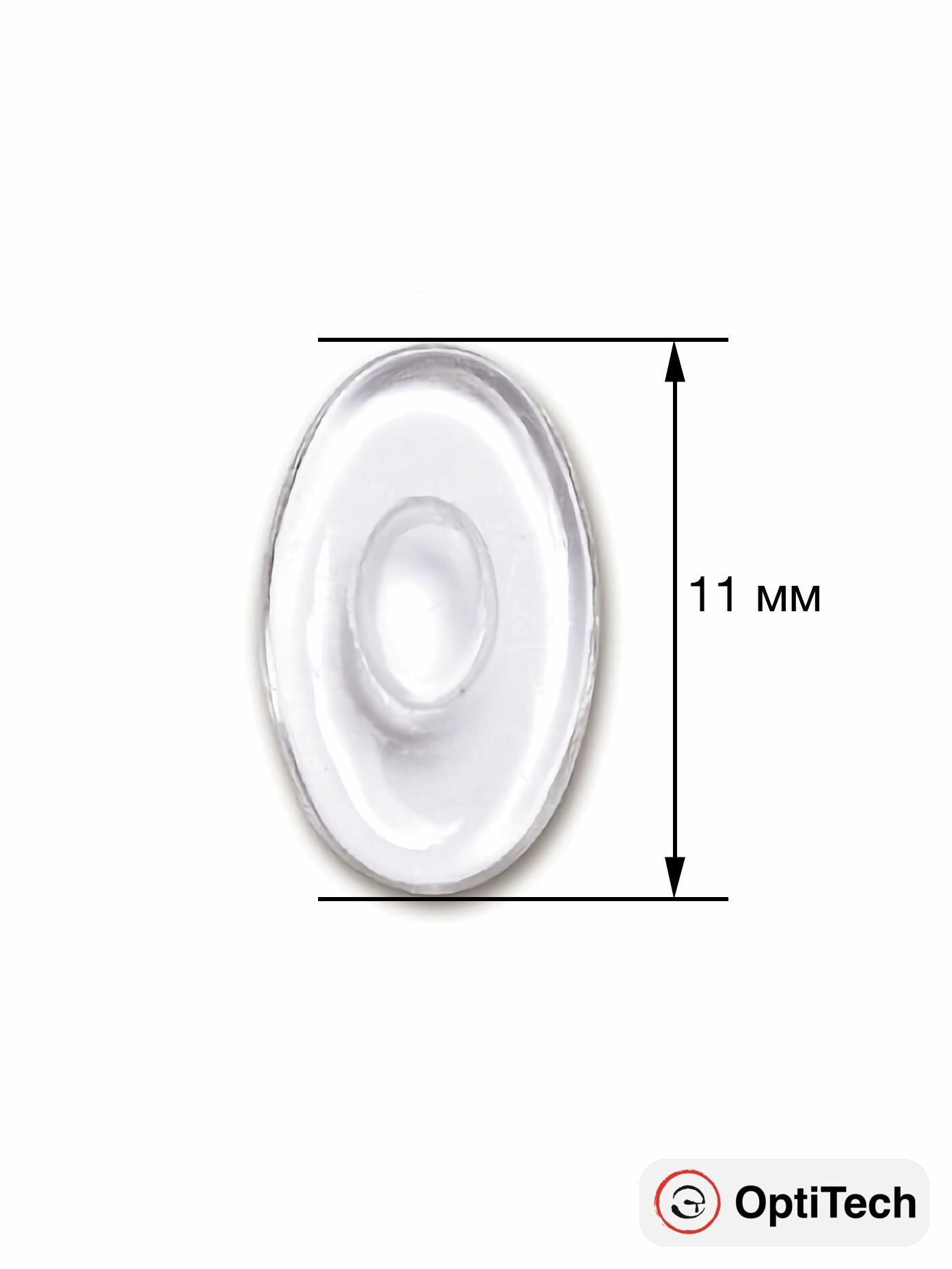 Носовые упоры OptiTech, для очков типа "Silhouette", "Air Titanium & Minimal Art", крепление "в крюк", овальные, 11 мм, 4 шт.