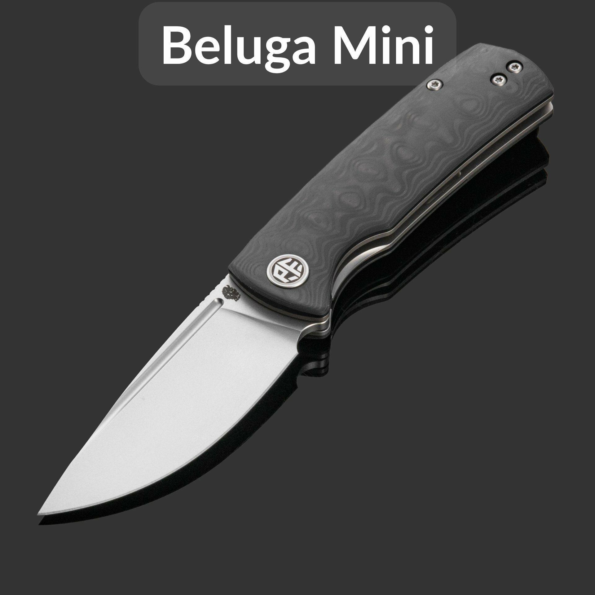 Складной нож Petrified Fish Beluga Mini PFP01 PFP01XCP, сталь 14C28N, рукоять Carbon Fiber