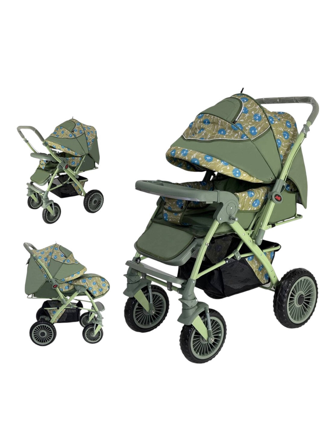 Коляска детская, всесезонная, прогулочная, cкладная, от 0-3 года, Adil - Зеленый
