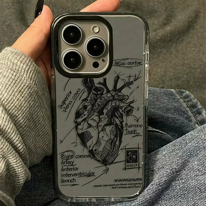 Матовый чехол с анатомическим сердцем — стиль, искусство и защита в одном аксессуаре.