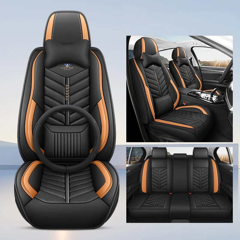 Универсальные 5-местные чехлы на автомобильные сиденья из искусственной кожи для geely galaxy starship 7 tesla juniper 2025 belgee x50 аксессуары для интерьера Style 11
