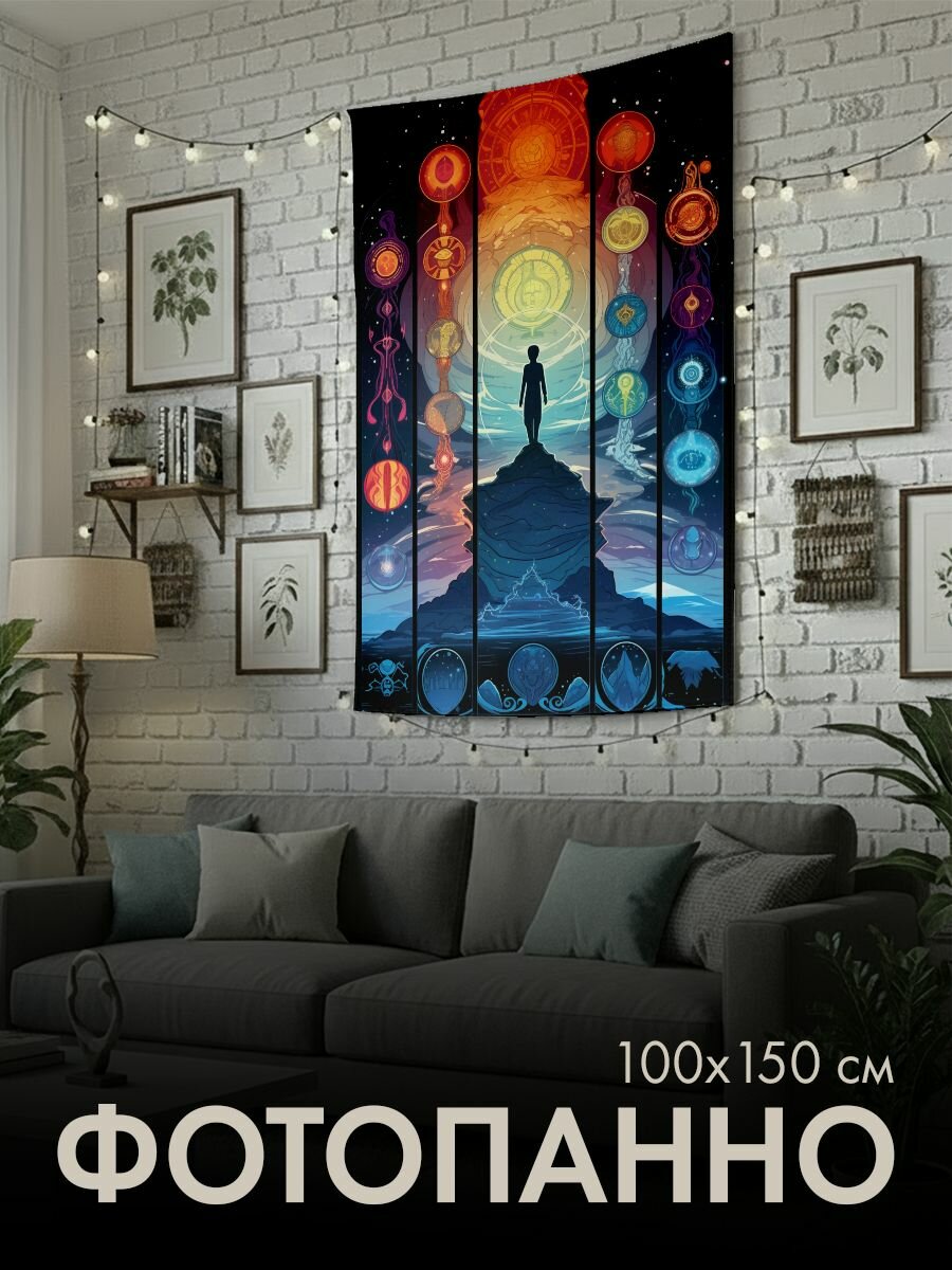 Панно тканевое PrintyFull / 100x150 см / анимация, карты