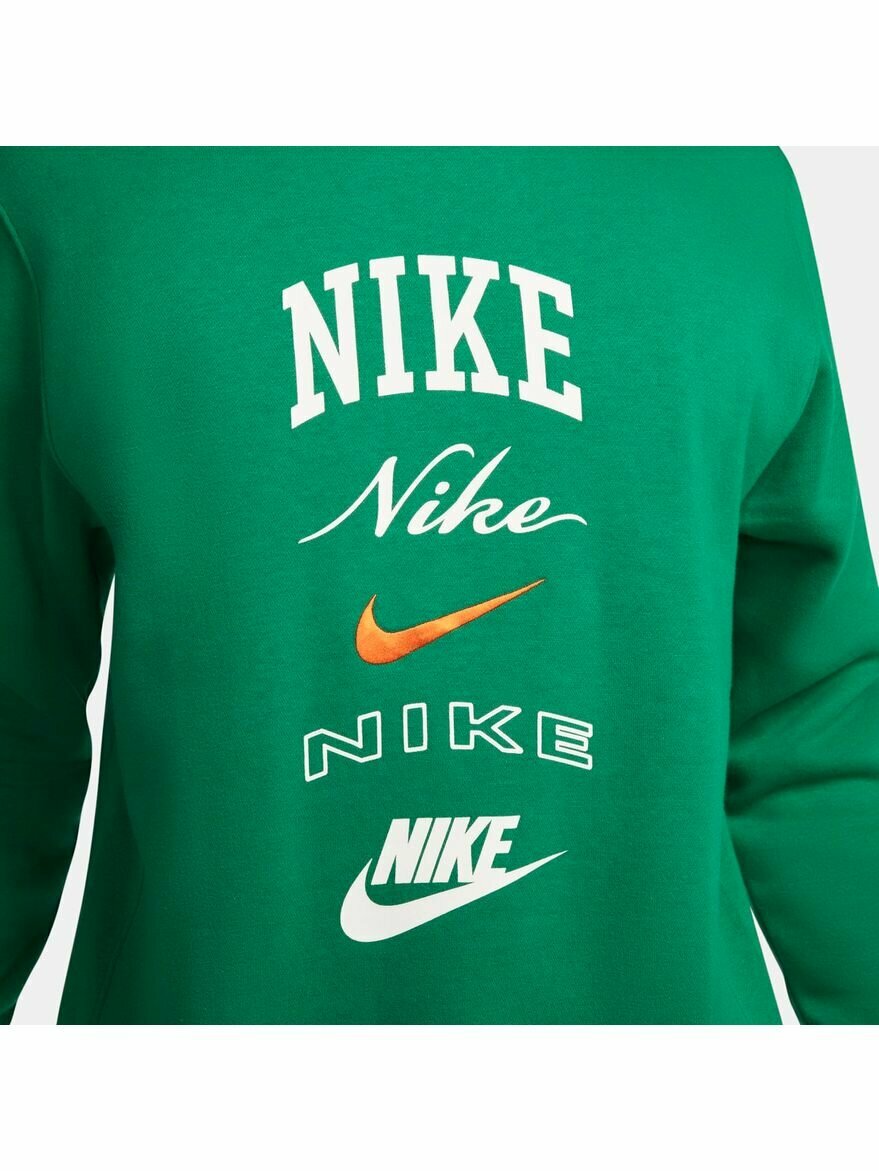 Лонгслив NIKE M NK CLUB BB CREW STACK GX, размер M, , зеленый — фото 1