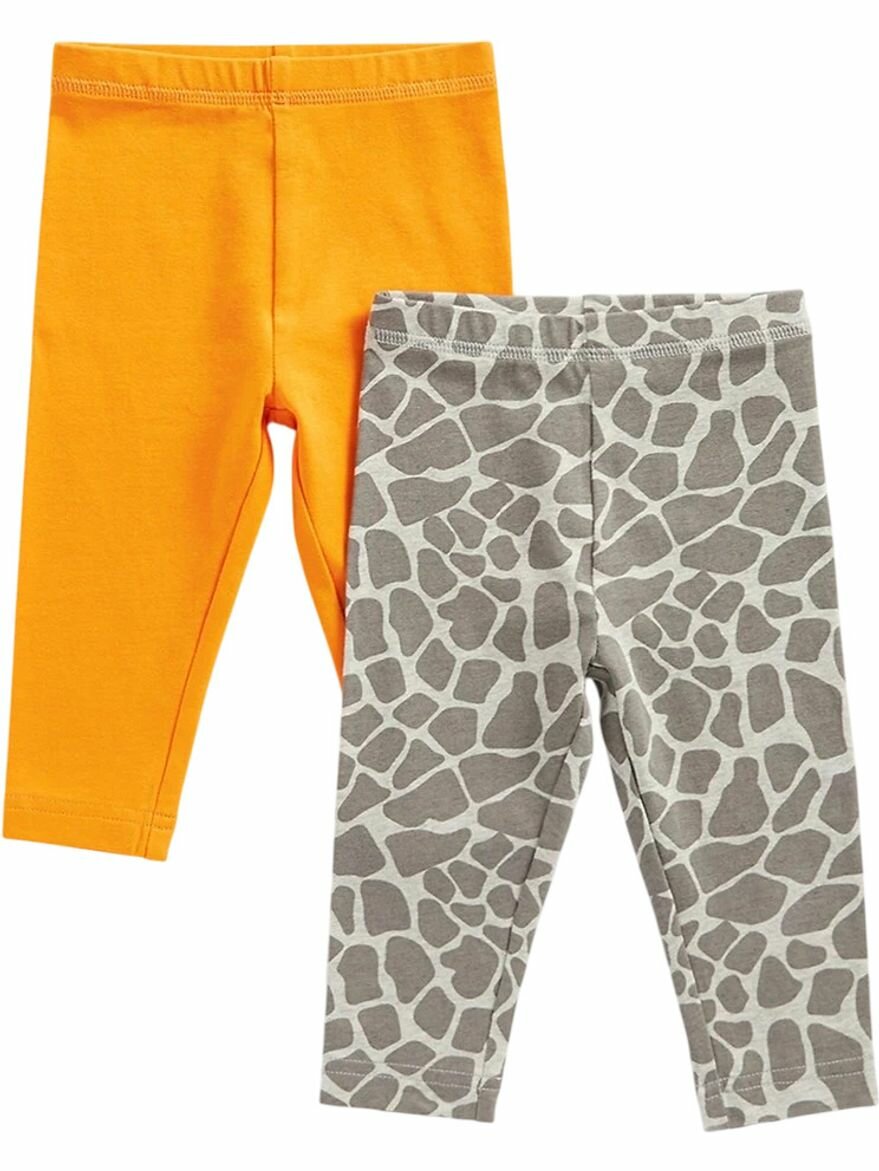 Легинсы mothercare, комплект из 2 шт., размер 86, желтый/серый — фото 1