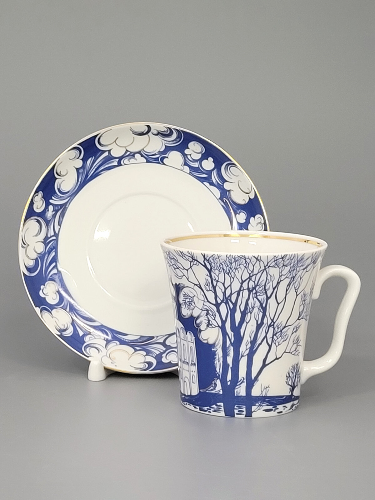 Бокал с блюдцем "На Нерли" Ленинградский 360 мл, Императорский фарфоровый завод — фото 1