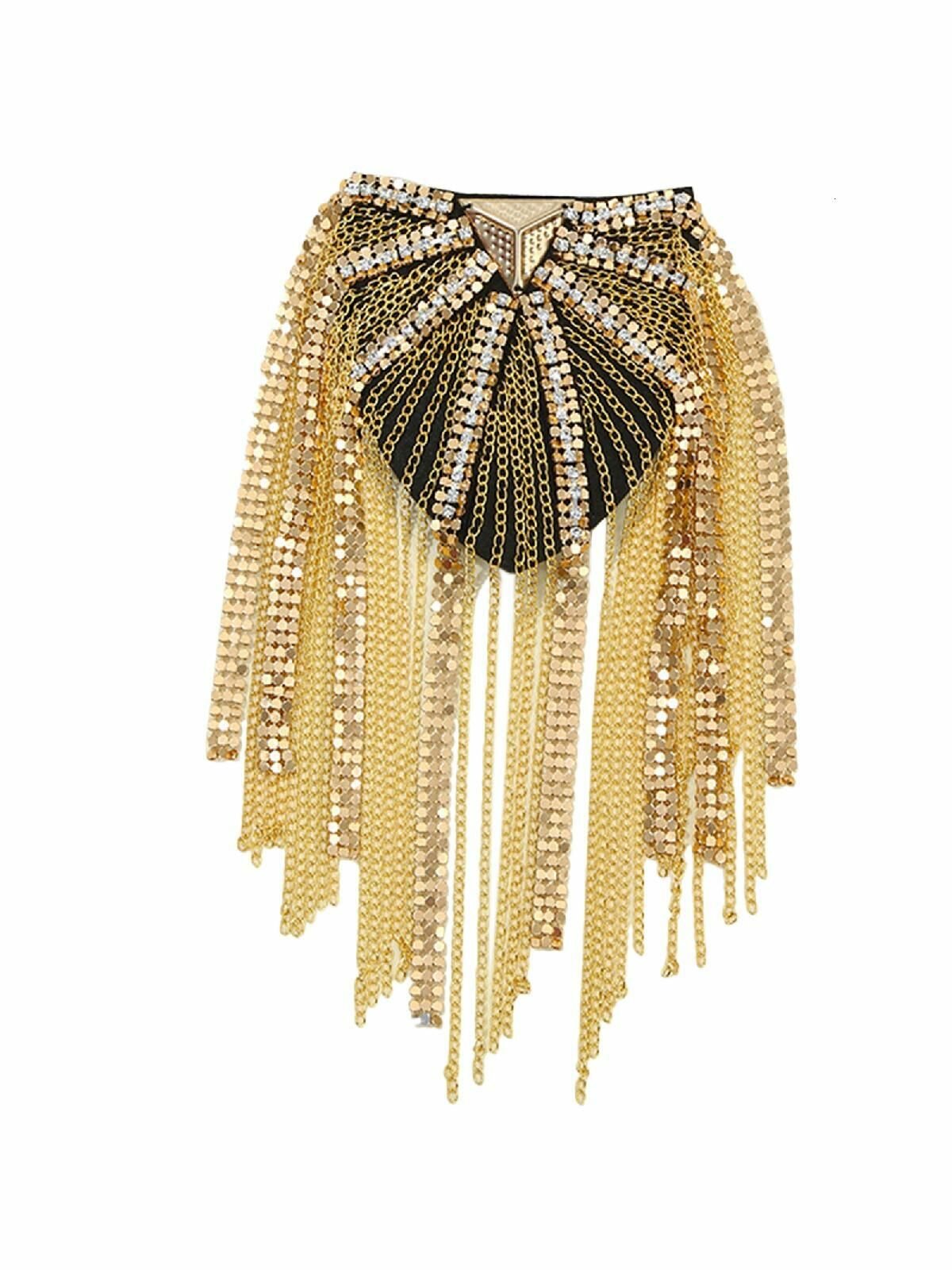 Металлические эполеты с бахромой, Золото