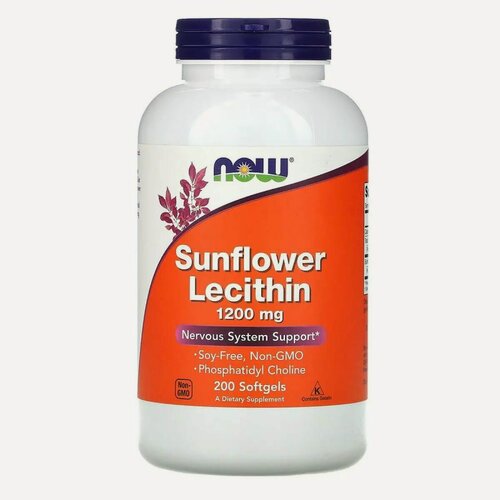 Изображение товара Лецитин подсолнечный NOW Sunflower Lecithin 1200 mg - 200 гел. капсул