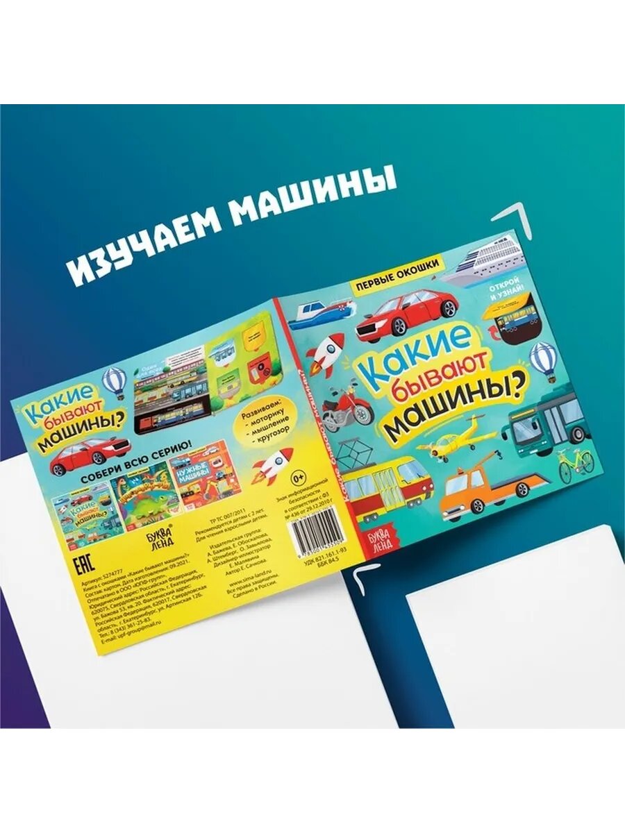 Обучающая книга с окнами для малышей