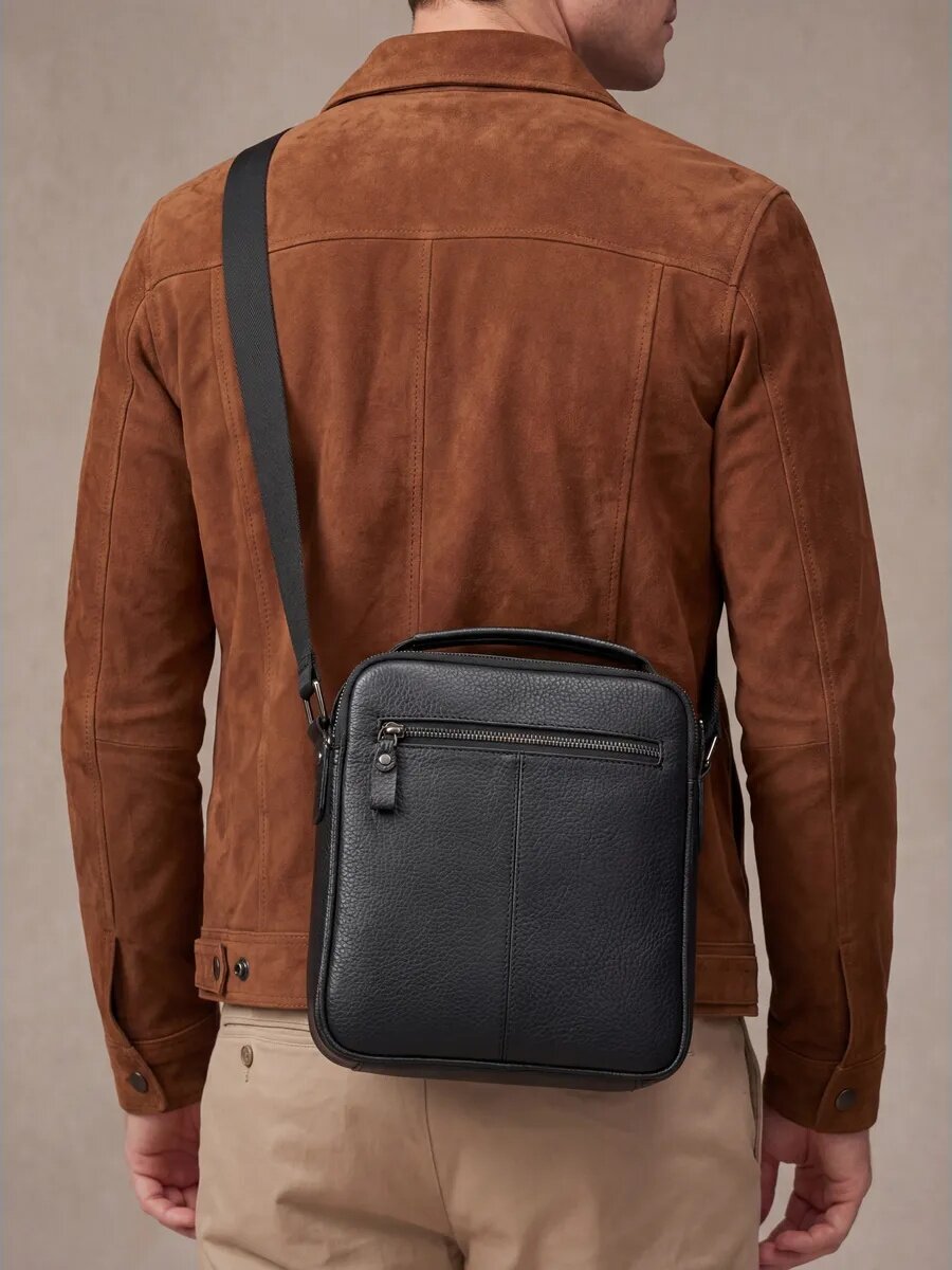 Сумка FAUSTINI, фактура зернистая, черная — фото 1