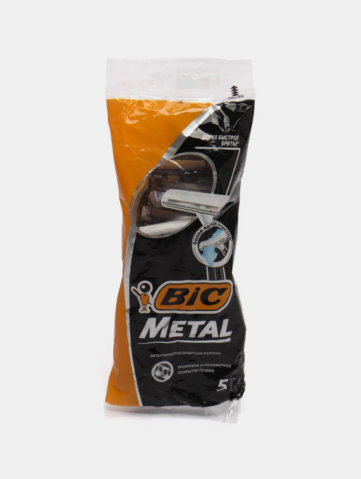 Мужской бритвенный станок "BIC Metal", нержавеющая сталь, 5шт