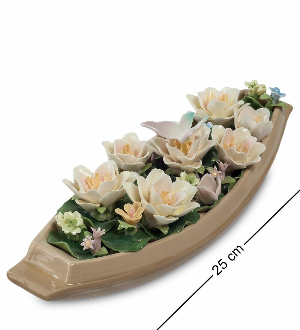 Композиция "Лодка с цветами"