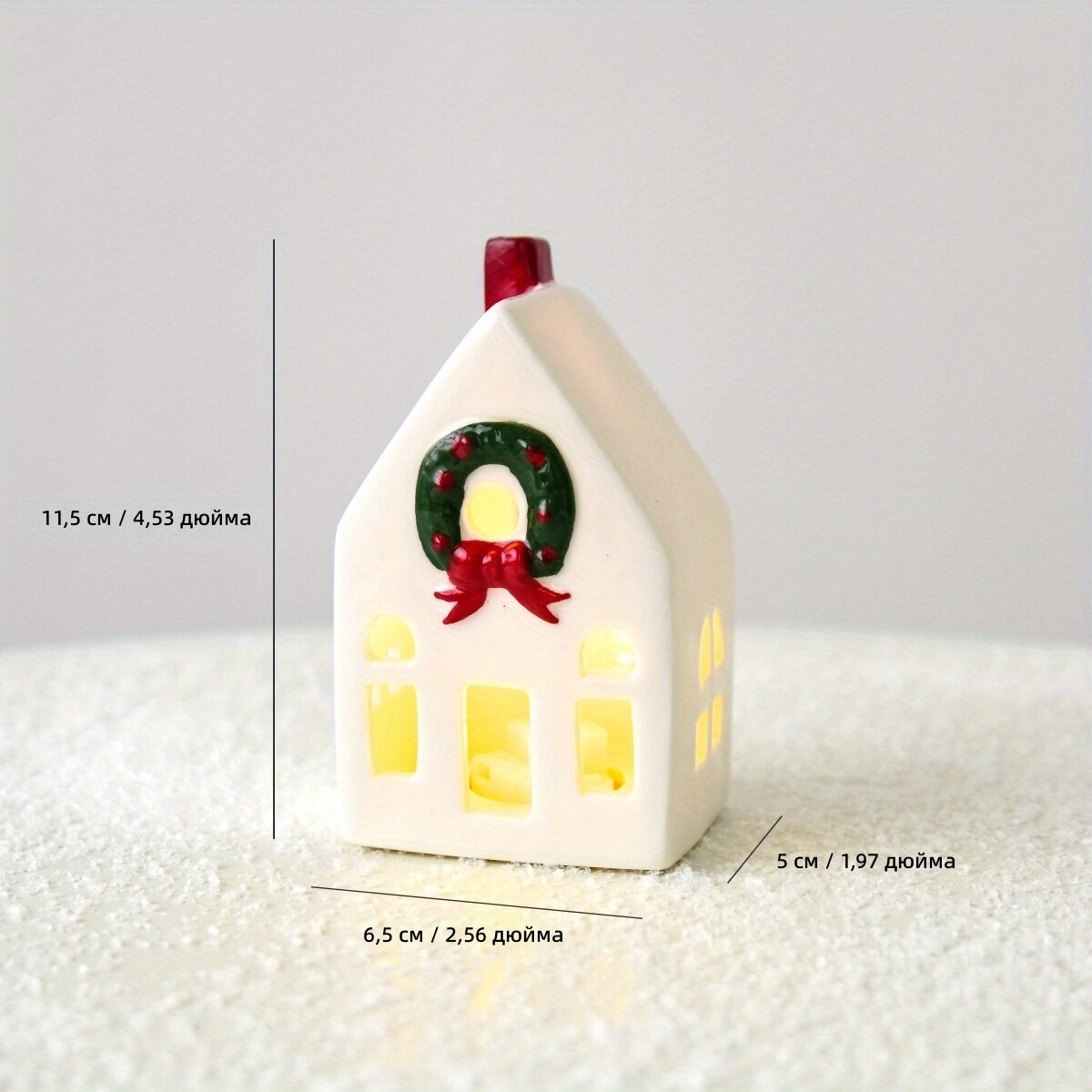 Настольный керамический светящийся домик, модель Church Cottage B, 1 шт, декор для Рождества, Хэллоуина, Пасхи и Дня благодарения