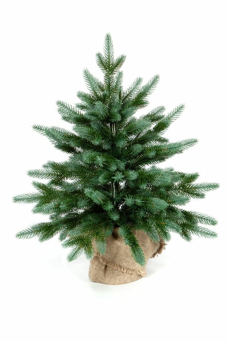 Елка искусственная новогодняя, изумрудная эдит , Crystal Trees, литая хвоя, 58 веточек, высота 60 см. — фото 1