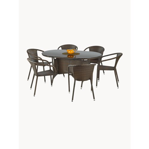 Стол садовый HALMAR MASTER черный т коричневый 40282₽