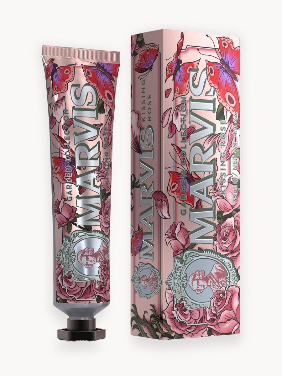 Зубная паста MARVIS KISSING ROSE, отбеливающая, мятно-цветочная, 75 мл