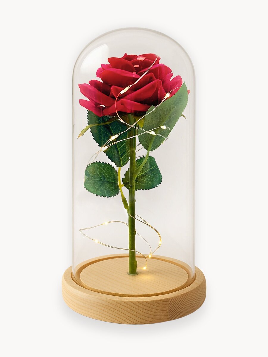 Декоративный светильник "Роза в колбе" illumetik. Вечная роза с подсветкой