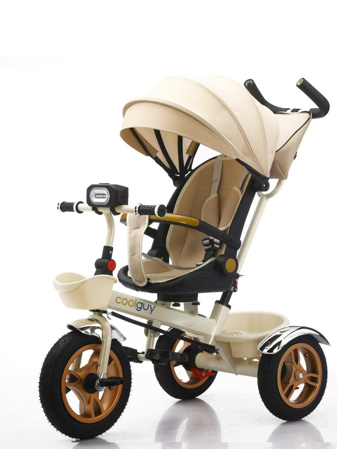 Детская прогулочная коляска, надувные колеса, поворотные передние колеса — фото 1