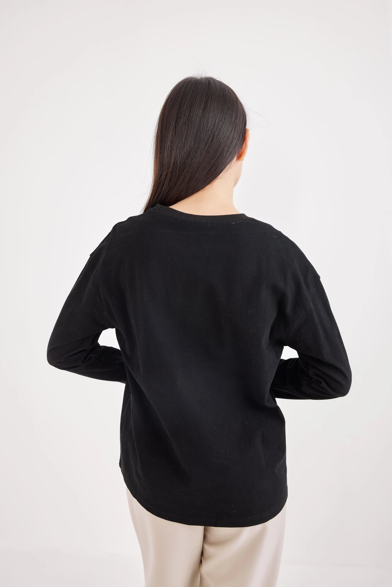 Лонгслив Selfie, размер S, , черный — фото 1