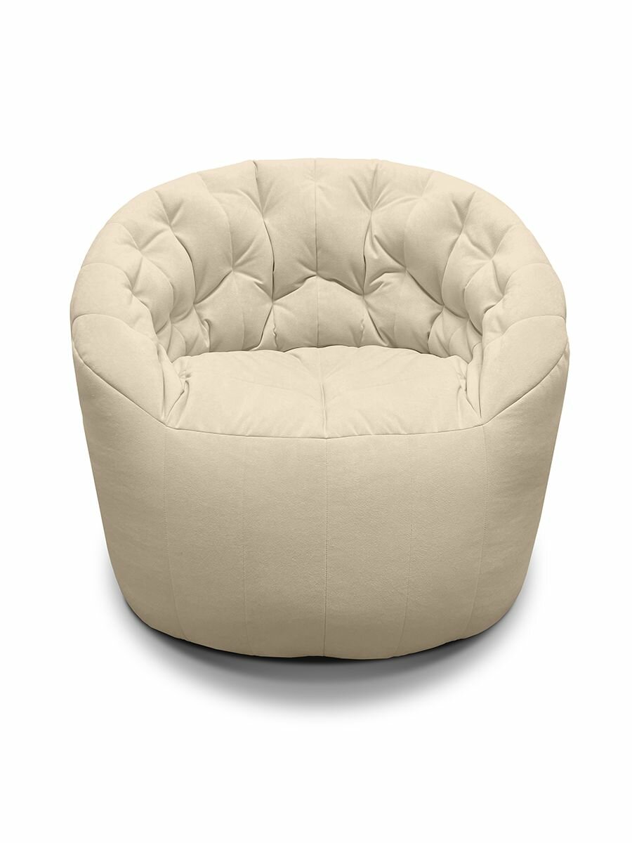 Картинки Кресло-мешок Butterfly Light Sofa - Infinity White (велюр, молочный) - мягкое кресло мешок 4xl