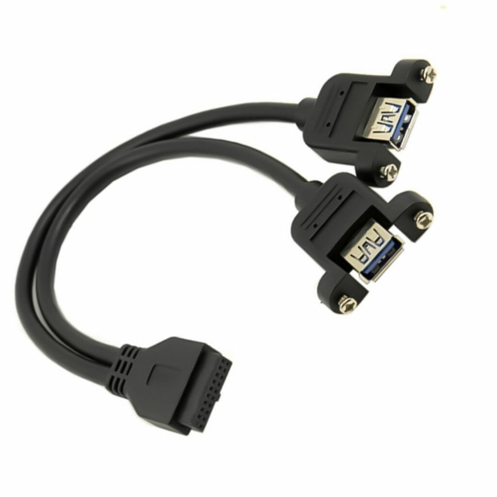 Двухпортовый разъем материнской платы 20pin к разъему USB3.0 позволяет закрепить кабель для передачи данных на панели