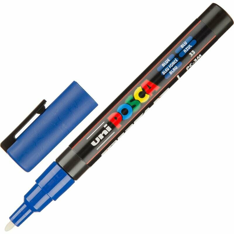 Маркер акриловый POSCA PC-3M, синий, 0.9 - 1.3 мм, пул. наконечник 149547